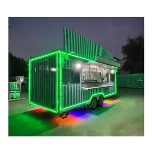 Ice Cream Display Waffle Crepe Food Trailer Fully Equipment Braking System Food Truck with Full Kitchen for Sale