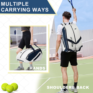 Zaino Sportivo Portaracchette da Padel e <span class=keywords><strong>Tennis</strong></span> Personalizzato in Pelle PU Impermeabile con Scomparto per Scarpe - Product Image 5