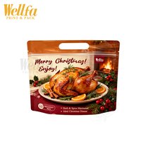 Sacs personnalisés pour poulet rôti, résistants à la chaleur et anti-buée, avec fermeture éclair et poignée, pour emballage alimentaire de Noël