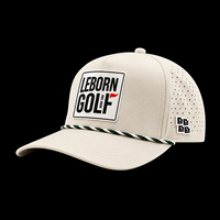 Casquette de baseball et de golf d'extérieur imperméable à 5 panneaux bicolore avec visière incurvée et logo PVC personnalisé – Vente en gros