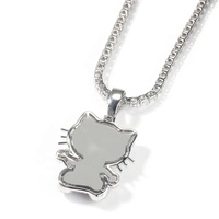 Hello Kitty Bling Métal Charme Personnalisé Chat Logo Strass Marque Privé En Alliage De Zinc Pendentif Étiquettes pour Collier