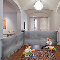Barrière de sécurité rétractable double en maille pour bébé, pour portes et escaliers, protection durable pour bébé