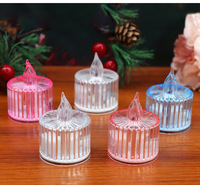 Schöne LED Flammenlose Gel-Wachskerzen Flackerndes Kristalldesign Batterie Inklusive Romantisch für Weihnachten Geburtstage Partys