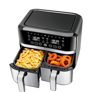 Friteuse à double air 9L-2x4,5 L avec double panier sans huile et affichage à LED Huile saine Double friteuse gratuite - Product Image 1