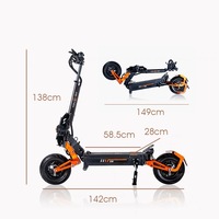 Trottinette électrique tout-terrain Obarter d5 à 2 roues, double motorisation, pliable, suspension hydraulique haute puissance, moteur 5000W, 48v35a
