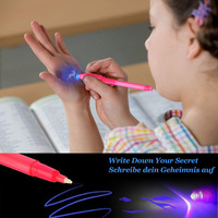 Stylo à encre invisible 28 pièces dernier stylo espion avec lumière Uv marqueur d'espion magique stylos pour enfant pour message d'anniversaire secret écriture de fête secrète