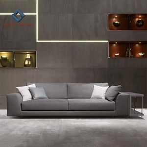 Conjunto de sofás de esquina modulares para sala de estar, sofás de tela en forma de <span class=keywords><strong>L</strong></span>, con librería - Product Image 4