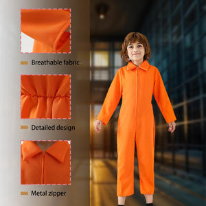 Children Role Play Costume Carnival Party Performance Orange <strong>Prison</strong> <strong>Uniform</strong> - Product Image 3