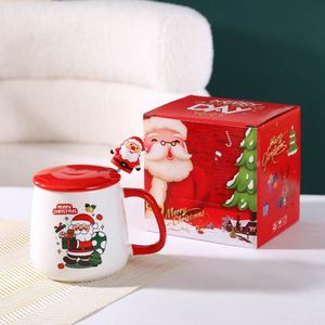 Taza de Cerámica de Alta Calidad con Diseño Navideño de Santa Claus, Impresa con Serigrafía, Linda, Hecha a Mano, Apta para Microondas, Reutilizable, 400 ml, Caja de Regalo - Product Image 4