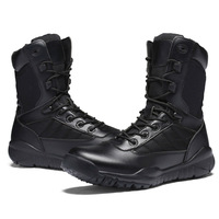 Bottes de randonnée tactiques pour hommes de haute qualité, noires, avec doublure en mesh, semelle en caoutchouc antidérapante, couleur marron.