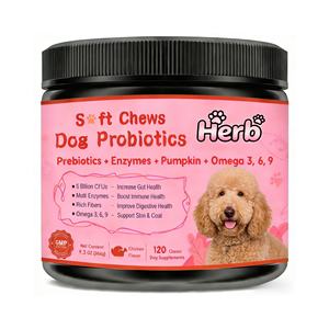 โปรไบโอติกสำหรับสุนัขแบบ OEM/ODM แบรนด์ส่วนตัว ช่วยเสริมสุขภาพทางเดินอาหาร ปรับสมดุลลำไส้ และเสริมสร้างระบบภูมิคุ้มกัน ชนิดเคี้ยวเนื้อนุ่ม - Product Image 1