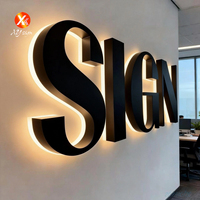 Enseigne lumineuse LED 3D en métal personnalisée, étanche IP65, pour publicité extérieure en vitrine de magasin, dans les centres commerciaux et les hôpitaux