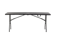 Livraison rapide Balcon Jardin extérieur Plastique Rectangle Grain de bois Salle à manger Table pliante et ensemble de chaises