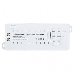 Contrôleur d'éclairage d'escalier automatique à 20 étapes <span class=keywords><strong>avec</strong></span> variateur <span class=keywords><strong>LED</strong></span> et capteur <span class=keywords><strong>de</strong></span> <span class=keywords><strong>mouvement</strong></span> pour bandes <span class=keywords><strong>LED</strong></span> domestiques - Product Image 2