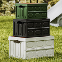 Caisses utilitaires pliables en plastique empilables de 50 L, panier pliable pour la maison, la chambre à coucher, boîte de rangement pour jouets, boîtes de camping