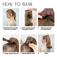 SARLA Extensions de cheveux bouclés ondulés à enrouler, en fibre haute température résistante à la chaleur, 17 pouces, pour femmes