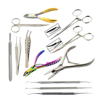 Kit de podologie professionnel de qualité supérieure pour nourrissons et adultes, pour l'élimination des ongles incarnés, comprenant lime à ongles, pince, éleveurs, curettes et boîte