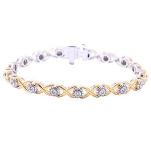 Trendy 925 Sterling <b>Silver</b> Moissanite Link <b>Bracelet</b> Round Brilliant Cut Prong Setting Classic Women Everyday Wear - Product Image 1