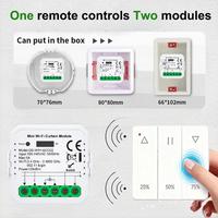 Module de rideau intelligent WiFi+RF double pôle en aluminium PC, télécommande RF, compatible Google Home/Alexa pour application intelligente