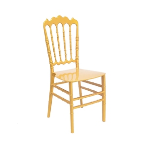Vente en gros d'usine <span class=keywords><strong>de</strong></span> chaises napoléon pour banquet <span class=keywords><strong>de</strong></span> mariage en plein air et jardin en résine plastique PP doré - Product Image 3