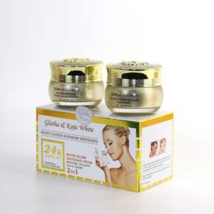 Gllutha Kojic白い朝と夜のクリーム強いホワイトニング輝く24Kゴールド肌漂白クリームダークスキン用 - Product Image 1