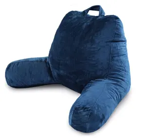 독서 표준 침대 나머지 뒤 지원 갈가리 찢긴 기억 거품 의자 침대 독서에서 앉기를 위한 주머니를 가진 파란 베개