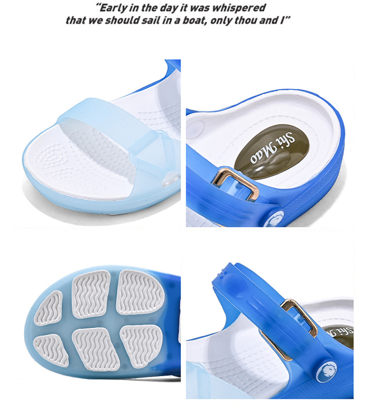 2023 Colorful Jelly Shoes Mid-heel Flat Beach Shoes Soft Plastic Sandals Women's Garden Shoes