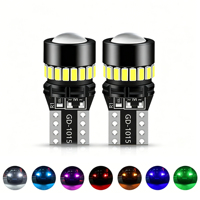Ampoule LED T10 Plug and Play W5W 18SMD LED Vert Jaune Rouge pour éclairage de lecture automobile, plaque d'immatriculation, feux de position latéraux et éclairage intérieur décoratif