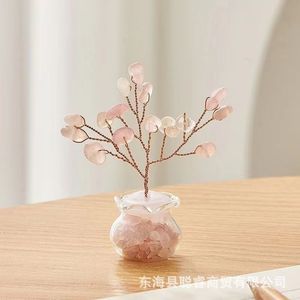 Mini-plante en pot Arbre à argent en cristal, ornement en quartz rose, améthyste, aventurine verte, décoration pour la maison, cadeau pour le bureau - Product Image 3