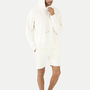 Ensemble de survêtement en coton pour homme, sweat à capuche et short, cordon de serrage, coupe confortable - Product Image 3