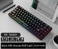 Keyboard Mekanik Gaming Full Bloody Aula Mini Wireless Keycaps Royal Kludge RK837 RK G68 3 Mode RGB 60% Switch PCB Gamer