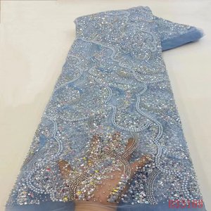 <span class=keywords><strong>Top</strong></span> End africano di alta qualità <span class=keywords><strong>Tulle</strong></span> fatto a mano oro con perline di pizzo francese - Product Image 5