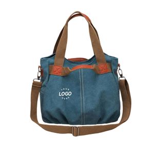 Sac à bandoulière en toile vintage classique de haute qualité pour femmes, logo personnalisé, sac messager portable, sac de voyage, sac de travail, grande capacité - Product Image 1