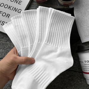Crew Socks Solid Color Mid-Calf Sweat Absorbent Breathable For Daily Casual Wear - Product Image 5
