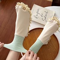 FF6054 Chaussons serpillière en microfibre pour le nettoyage des sols, lavables et réutilisables