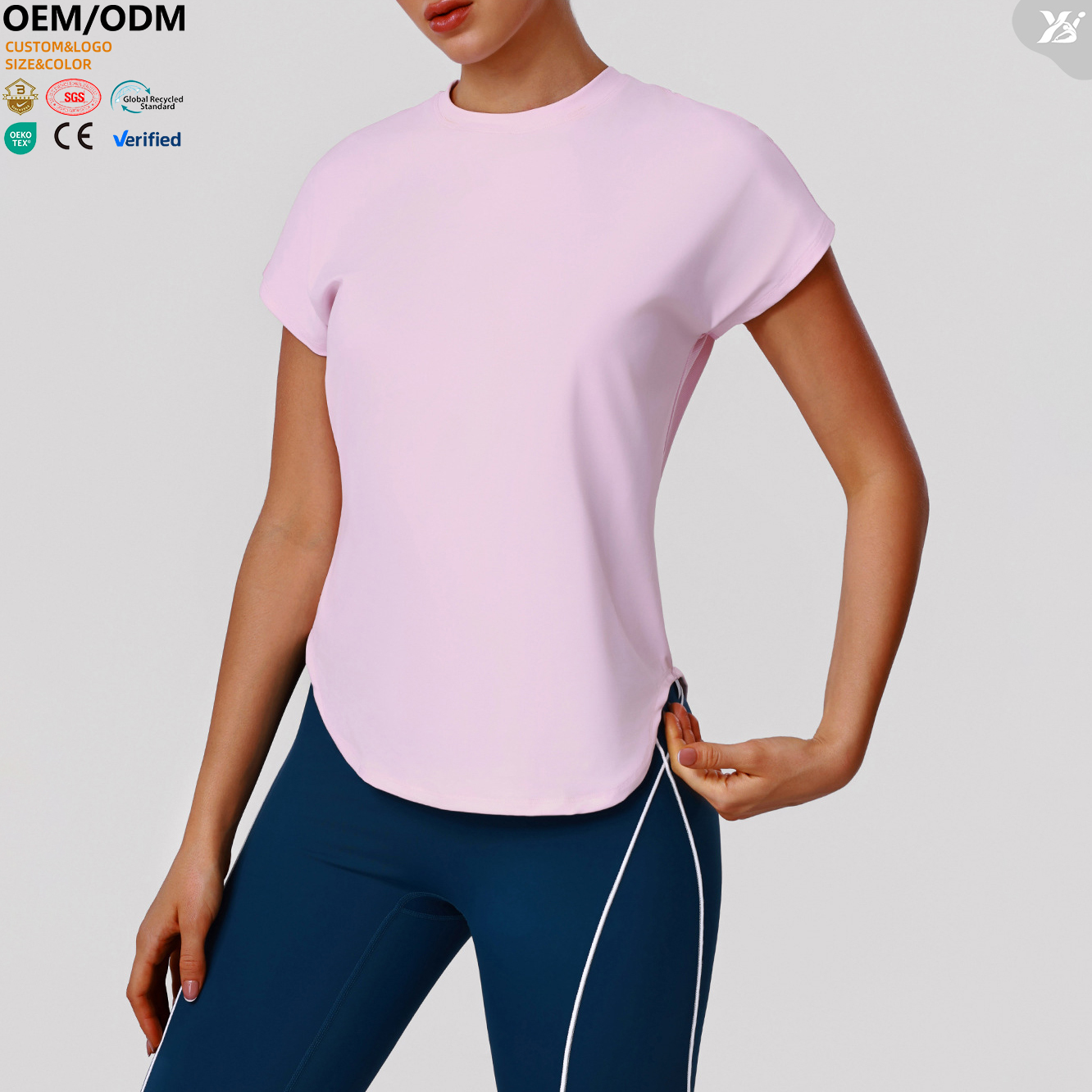 XW-LD0022 Women Activewear Manufacturer Short-sleeved Breathable Quick-drying Yoga Top High Quality Gym Wear
