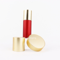 Kit d'emballage cosmétique de luxe avec couvercle en or, ensemble de bouteilles rouges et pots de crème, de 1oz, 50g, 60ml, 100ml, 120 ml