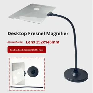 매일 사용하기에 편리한 유연한 데스크탑 돋보기가있는 초대형 HD 화이트 라이트 프레넬 렌즈 4 배 읽기 돋보기 - Product Image 6