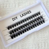 Cils en grappe naturels faits à la main, réutilisables, longueur mixte, faux cils synthétiques, 3 rangées, kit d'extension de cils DIY à domicile