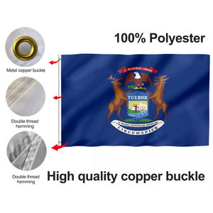 Produk Promosi 48H Pengiriman 3X5 Kaki 100% Poliester Setiap Sablon Logo Digunakan Di Sekolah Kustom Bendera Michigan - Product Image 4
