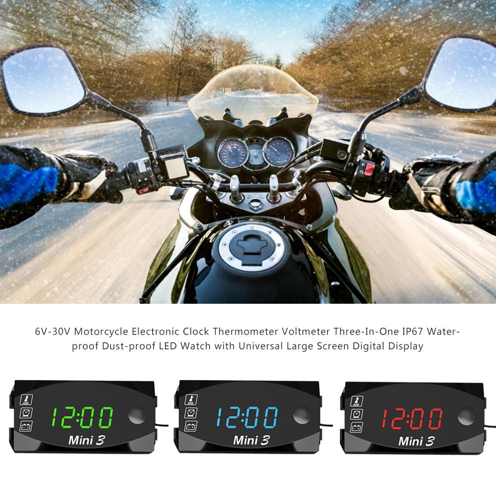 Termometro Digitale Moto 12V Con Sonda - Display LED Impermeabile Per Temperatura Acqua Motore