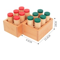 JET OEM Matériel d'apprentissage sensoriel Montessori personnalisé en bois, puzzles de formes, tubes olfactoires, jouets éducatifs pour enfants