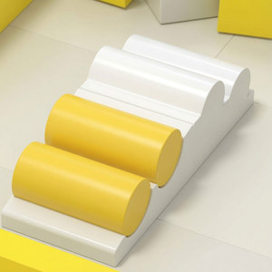 Área de Juegos Interior para Niños con Estructuras de Plástico Amarillo y Blanco y Juegos Blandos para Uso Doméstico - Product Image 5