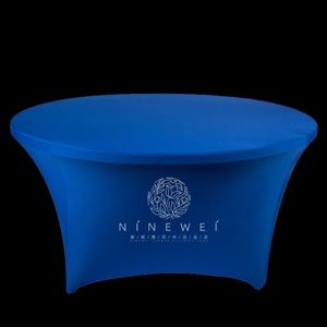 2023 Hot Selling Custom Navy Blue <b>Round</b> <b>Table</b> Cover Fitted <b>Table</b> Cover for Party - Product Image 2