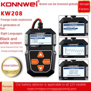 Détecteur de résistance de batterie de voiture KW208 8-16V, portée 1m-30m, précision 0.1, avec lampe torche, emballage boîte couleur - Product Image 1