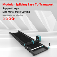 Machine de découpe laser à fibre automatique de type portique Genshine 12KW, zone de travail ultra-large 12-35m, refroidie par eau, pour plaques métalliques AI/PLT