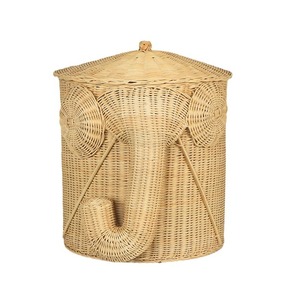 Handmade Wicker Elephant Storage <b>Basket</b> Round Eco-Friendly <b>Laundry</b> Hamper For Bathroom Toy Clothes Organizer - Product Image 5
