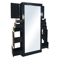 Miroir sur pied de style moderne de luxe pour salon de beauté en MDF avec rangement, équipement pour salon de coiffure et salon de coiffure