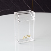 Boîte à allumettes rectangulaire en lucite Judaica avec logo, porte-allumettes en acrylique avec couvercle rabattable, fabrication Hediyelik Kibrit