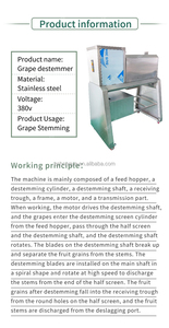 Machine à décortiquer les raisins Hongya en acier inoxydable 304, 380V 1500W, hautement efficace pour les grosses grappes <span class=keywords><strong>de</strong></span> raisins - Product Image 6